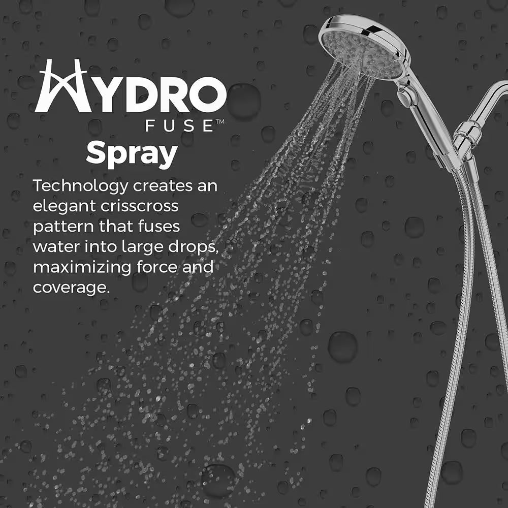Hydrofuse 6-Spray Wall Mount Handheld Shower Head 1.75 GPM in Polished Chrome