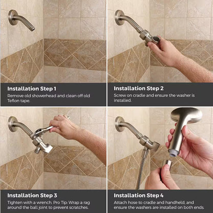 Hydrofuse 6-Spray Wall Mount Handheld Shower Head 1.75 GPM in Polished Chrome