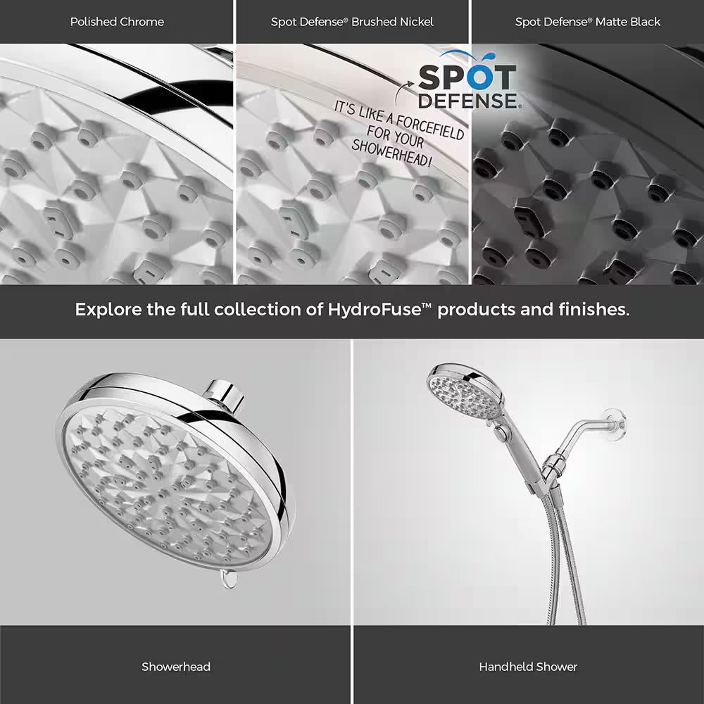 Hydrofuse 6-Spray Wall Mount Handheld Shower Head 1.75 GPM in Polished Chrome