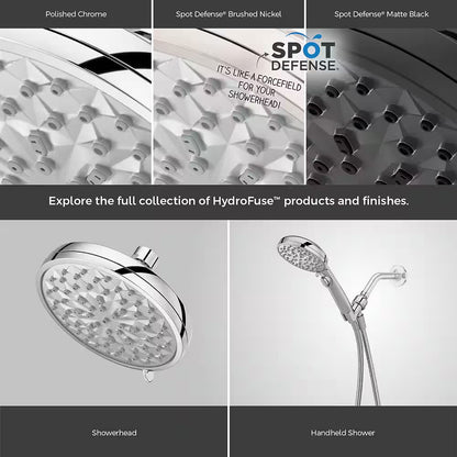 Hydrofuse 6-Spray Wall Mount Handheld Shower Head 1.75 GPM in Polished Chrome